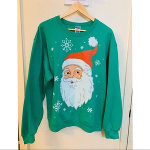 Vintage jerzees Santa Christmas sweatshirt sz L